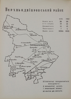 [План развития общеобразовательных школ в сельских районах Днепропетровской области на 1976–1980 годы. Альбом чертежей]. План розвитку загальноосвiтнiч шкiл в сiльских районах Днiпропетровської областi на 1976–1980 роки. [Б. м., 1975?].
